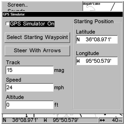 LOWRANCE 3500C - To get to the GPS Simulator: - 1