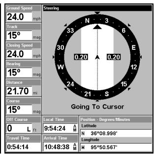 LOWRANCE 3500C - Navigate to Cursor Position on Map - 4