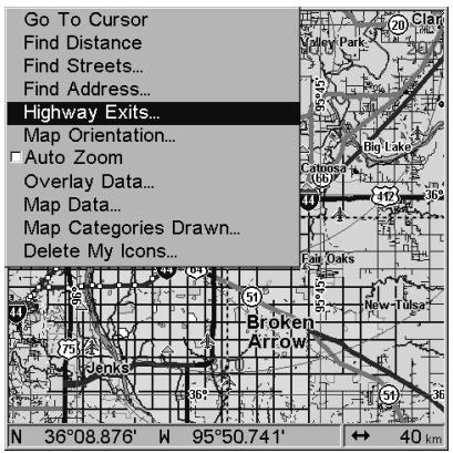 LOWRANCE 3500C - Find Interstate Highway Exits - 1