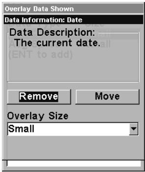 LOWRANCE 3500C - To remove overlaid data: - 2