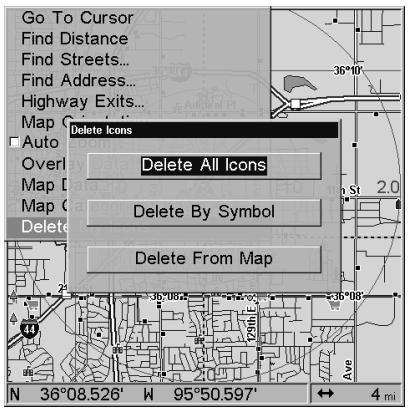 LOWRANCE 3500C - Delete an Icon - 2