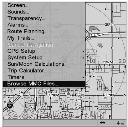 LOWRANCE 3500C - Check MMC Files and Storage Space - 1