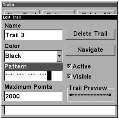 LOWRANCE 3500C - Edit a Trail Pattern - 1