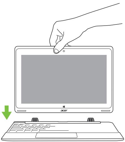 ACER ASPIRE SWITCH 10 SW5-011 - Attaching and detaching the keyboard - 1