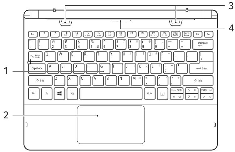 ACER ASPIRE SWITCH 10 SW5-011 - Keyboard front view - 1