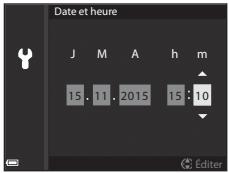 NIKON COOLPIX P610 - Réglez la date et l'heure, et appuyez sur OK. - 1