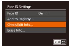 CANON POWERSHOT G7 X - Checking and Editing Registered Information - 1