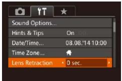 CANON POWERSHOT G7 X - Lens Retraction Timing - 1