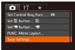 CANON POWERSHOT G7 X - Settings that can be saved - 1