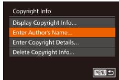 CANON POWERSHOT G7 X - Setting Copyright Information to Record in Images - 1