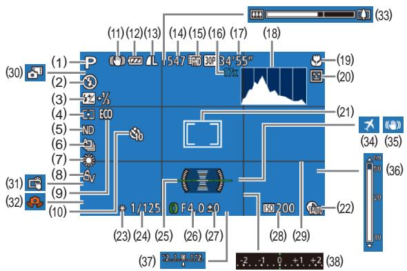 CANON POWERSHOT G7 X - Shooting (Information Display) - 1