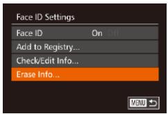 CANON POWERSHOT G7 X - Erasing Registered Information - 1