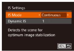 CANON POWERSHOT G7 X - Changing the IS Mode Settings - 1