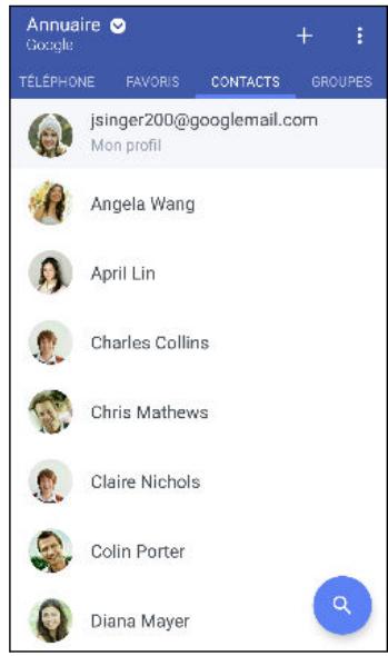 HTC 10 - Votre liste de contacts - 1