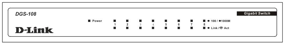 D-LINK DGS-108 - Front-Panel Components - 1