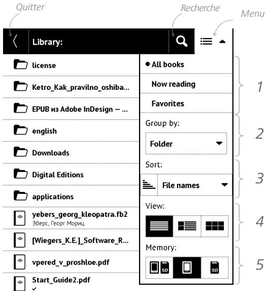POCKETBOOK TOUCH LUX 2 - Aperçu de la bibliothèque - 1