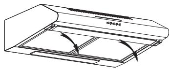 BRANDT BHC9602B - - CHANGING AND CLEANING THE ANTI-GREASE FILTERS - 1