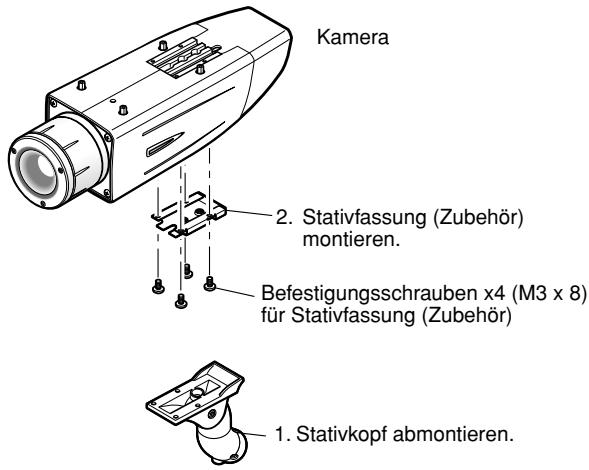PANASONIC WV-CW384E - Verwendung der Stativfassung (Zubehör) (bei Einsatz einer anderen Kamera-Einbauplatte) - 1