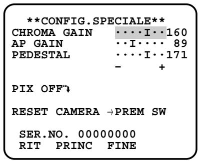 PANASONIC WV-CW384E - 17-2. Regolazione del guadagno dell'apertura (AP GAIN) - 1