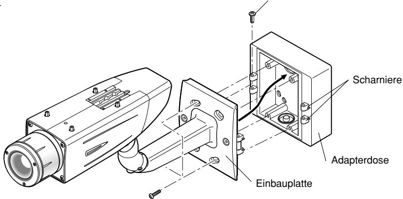 PANASONIC WV-CW384E - - Montage der Kamera über eine Adapterdose an der Wand - 3