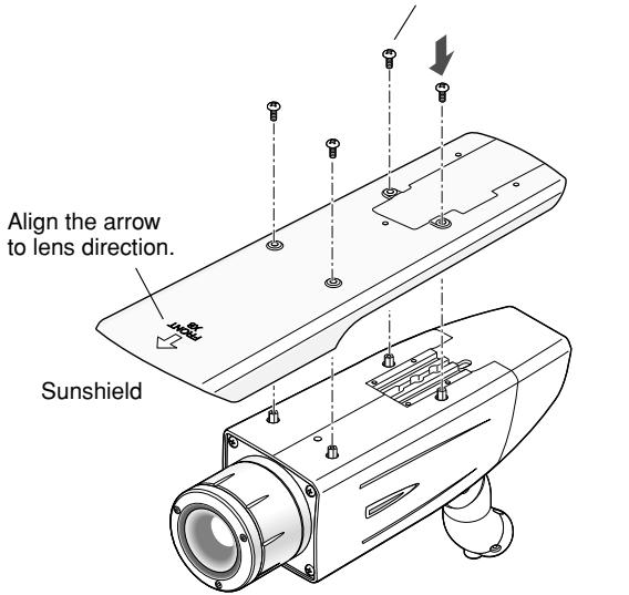 PANASONIC WV-CW384E - Mount the sunshield - 1