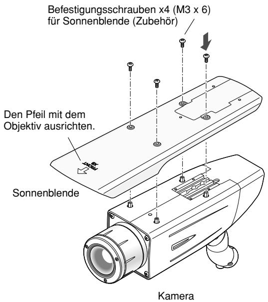 PANASONIC WV-CW384E - Anbringen der Sonnenblende - 1