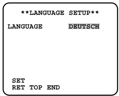 PANASONIC WV-CW384E - Einstellen der Sprache (LANGUAGE SETUP) - 1