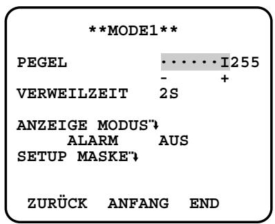 PANASONIC WV-CW384E - Einstellung des Bewegungsmelders (MOTION DET.) - 1