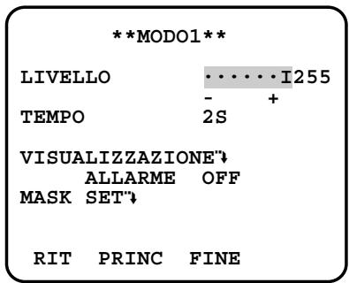 PANASONIC WV-CW384E - Regolazione della rivelazione di movimento (MOTION DET) - 1