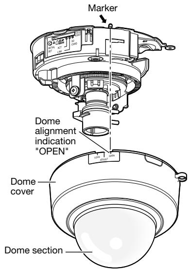 PANASONIC WV-SF332E - Attaching the dome cover - 1