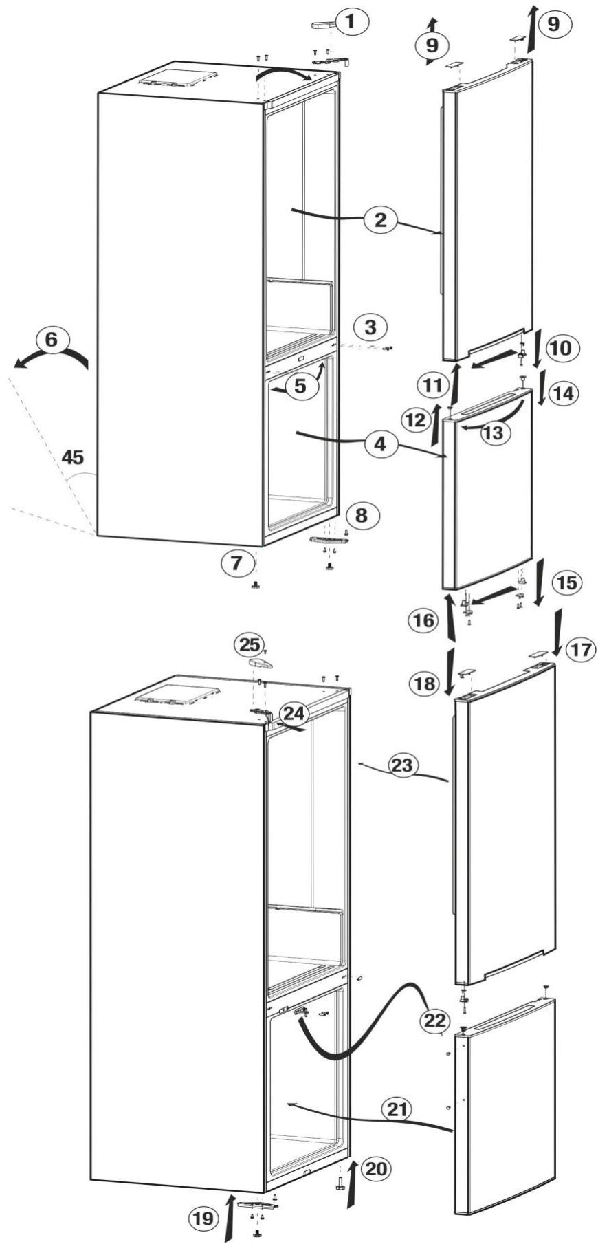 BEKO RCNA366K30W - Réversibilité de la porte - 1