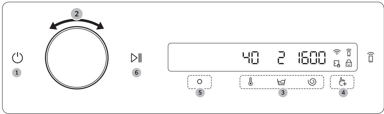 SAMSUNG WD90T984DSH - Lancement d'un cycle - 1