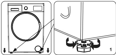 TELEFUNKEN TLL1005K - Ajustement des pieds/ajustement des logements régibles - 1