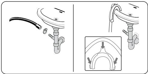 TELEFUNKEN TLL149ABK - Raccordement du tuyau de vidange - 1