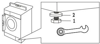 SHARP ESNFB914AWNA - Positionnement et calage du lave-linge - 4