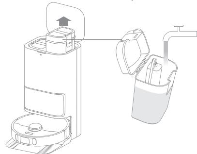 DREAME L10S PRO ULTRA HEAT - Verser l'eau dans le réservoir d'eau propre - 1