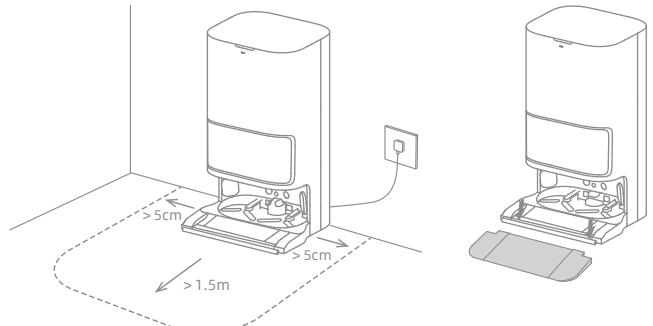 DREAME L10S PRO ULTRA HEAT - Placera ut basstationen och installerera basstationens rampförlängningsplatta - 1