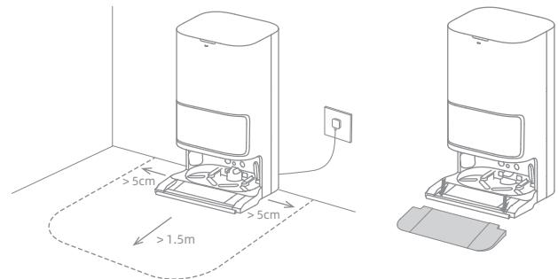 DREAME L10S PRO ULTRA HEAT - Placer la station de base et installer la plaque d'extension de la rampe de la station de base - 1