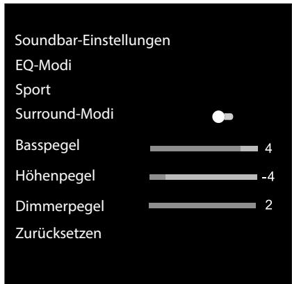 HISENSE HS3100 - Einstellungen - Ton - Soundbar-Einstellungen. - 1
