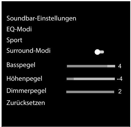 HISENSE HS5100 - Einstellungen - Ton - Soundbar-Einstellungen. - 1