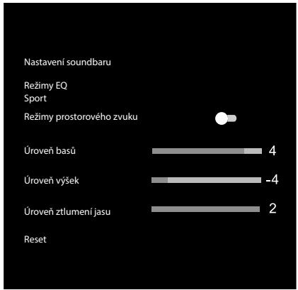 HISENSE HS5100 - Nastavení--Zvuk--Nastavení soundbaru. - 1