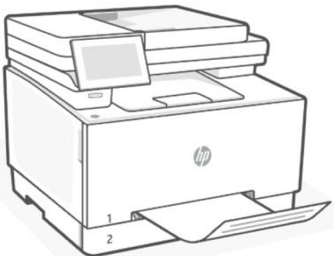 HP laser JET PRO 3302sdw - Chargement de papier à en-tête ou de formulaires pré-imprimés dans le bac 1 - 2