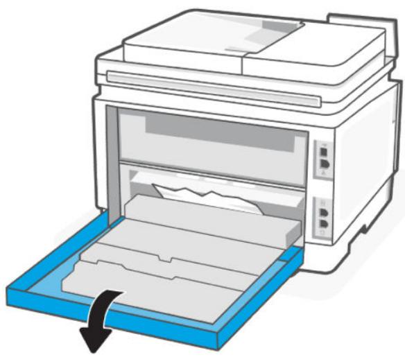 HP laser JET PRO 3302sdw - Élimination d'un bourrage papier dans le bac de sortie - 1