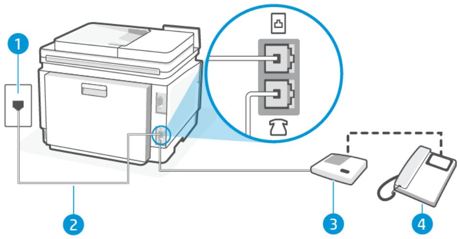 HP laser JET PRO 3302sdw - Cas I: ligne vocale et de télécopie partagée avec un répondeur téléphonique - 1