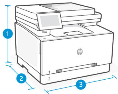 HP laser JET PRO 3302sdw - Dimensions de l'imprimante - 1