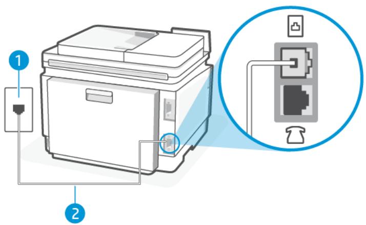 HP laser JET PRO 3302sdw - Cas F : ligne vocale et de télécopie partagée avec une messagerie vocale - 2