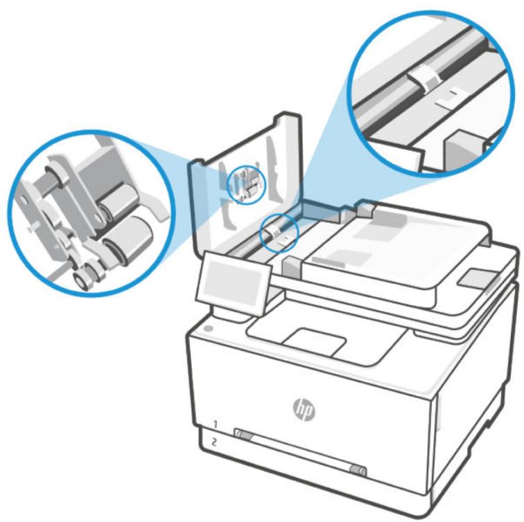 HP laser JET PRO 3302sdw - Nettoyer les rouleaux et le tampon de séparation du bac d'alimentation - 2