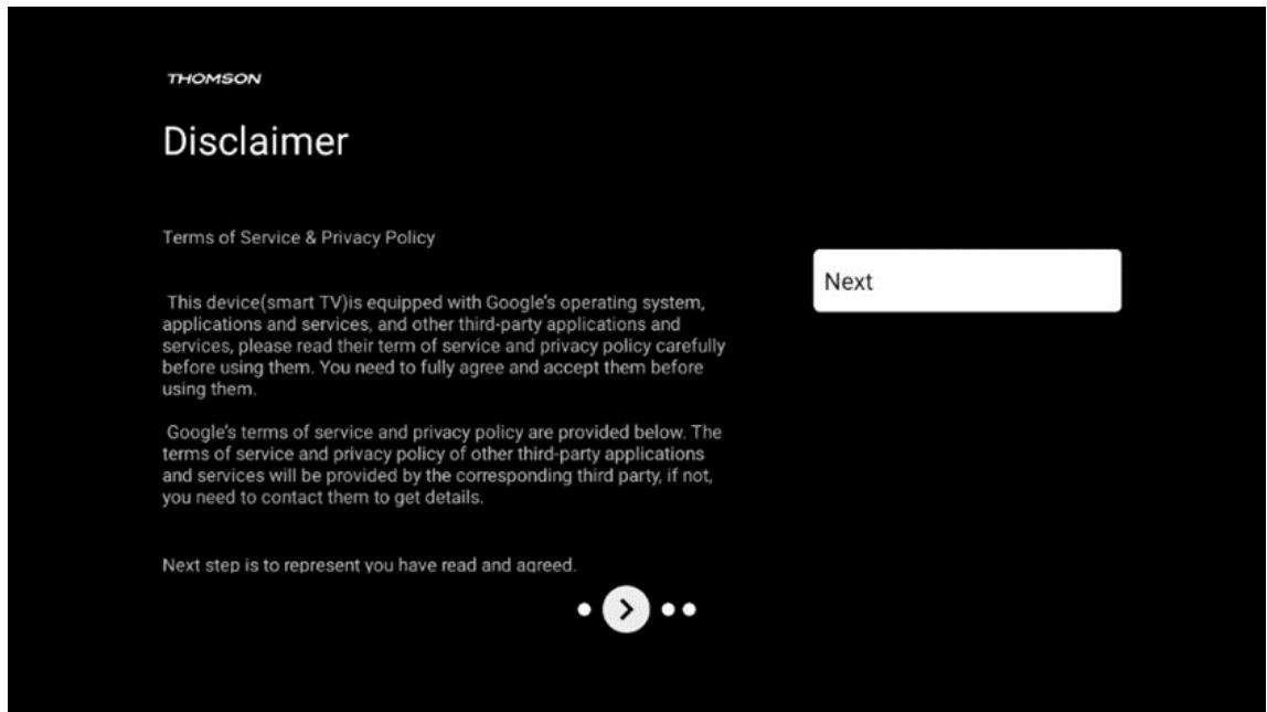 THOMSON 50UG4S14W - Clause de non-responsabilité - 1