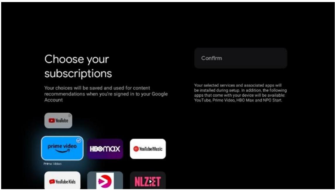 THOMSON 50UG4S14W - Choisissez vos abonnements - 1