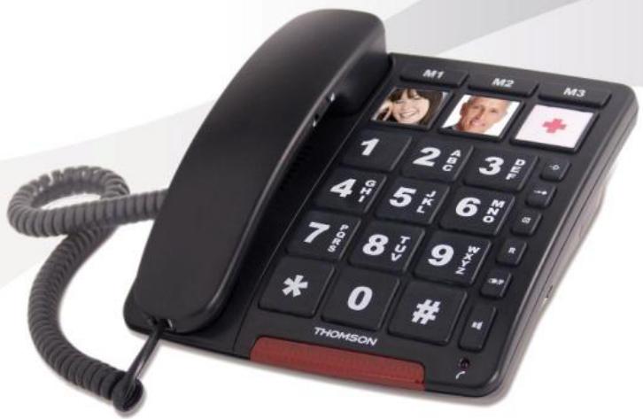 THOMSON Lazuli Noir - Téléphone filaire avec photo et urgence Manuel d'utilisation - 1